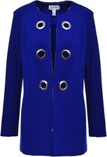 Joseph Ribkoff Royal Sapphire Coat Blue Style 191380 Grommet Topper Jacket 10