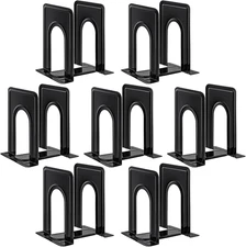 Happyhapi Book Ends, Non-Skid Metal Bookend Supports for Shelves, Heavy Duty Boo