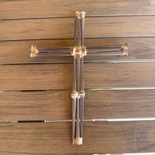 Crocifisso Croce Firmato Martellato Acciaio Bruciato Chiodi Gesù Wall Art