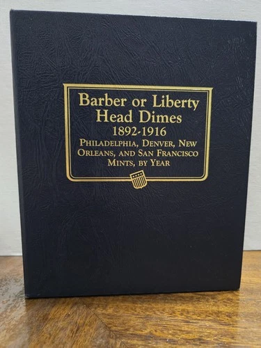 Barber Liberty Head Dimes 1892-1916 in Whitman Album with 45 Barber Silver Dimes