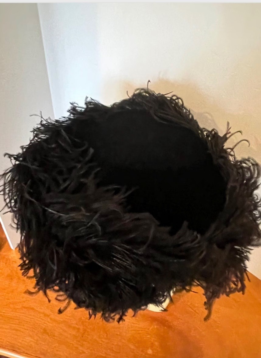 Rare Jack McConnell "Red Feather" Hat Black Bold Wide Brim Feathers Hollywood image 7