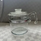Vintage PYREX Glass Flameware 6 Cup Coffee Pot Percolator 7756-B Pot & Lid EUC