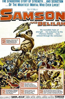 Samson And Delilah poster Victor Mature on 1959 Old Film Movie Photo