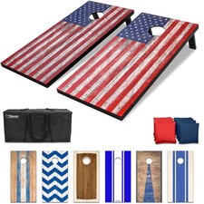 Gosports American Flag Regulation Size Cornhole Set Includes 8 Bags Carry