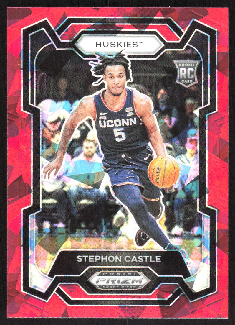 7052H 2024 Panini Prizm Draft Picks #17 Stephon Castle Prizms Red Ice