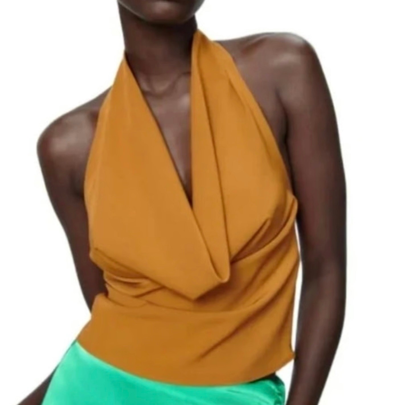 ZARA Draped Halter Crop Top