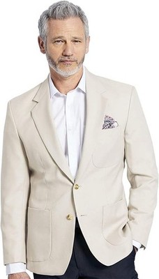 Chums Men's Beige Single Breasted Classic Oxford Regular Fit Blazer Size40 MB009