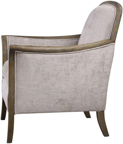 Transitional Taupe Accent Chair - Brittoney 23369 Stylish Comfort - Picture 5 of 6