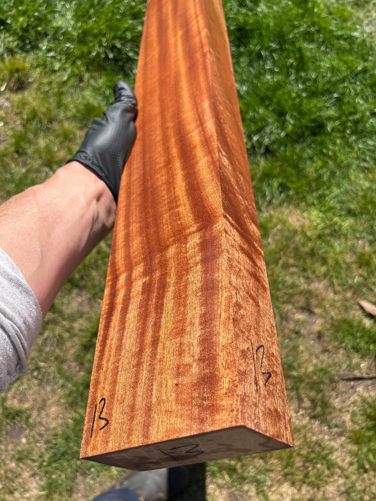 Manico chitarra POMELLE QUILTED SAPELE vuoto 750 x 90-97 x 50 mm grado AA-AAA #11-19 foto 3