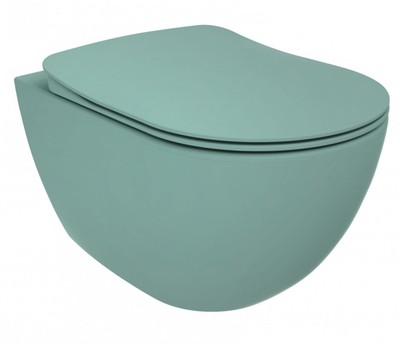 Creavit RIMOFF Wand WC Nilgrün randlos antibakteriell wassersparend modern