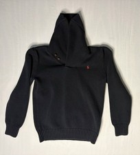 Polo Ralph Lauren Shawl Collar Sweater Youth Size Large 14/16 Black Long Sleeve