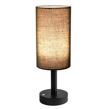 Small Table Lamp Nightstand Lamp Linen Lampshade Bedroom Wood Base Small Beds...