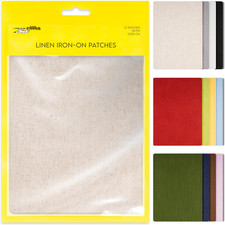 12-Pack Linen Iron-on Patches Fabric Repair Kit for Clothing Shirts Pants Dre...