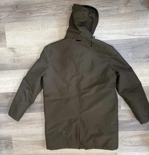 Andrew Marc Men's Mac Style Jacket Sz M Olive Green Removable Hood Gorpcore image 12