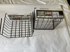 2-Pack Under Cabinet Steel Shelf Basket Hanging Wire Rack Storage Baskets NEW