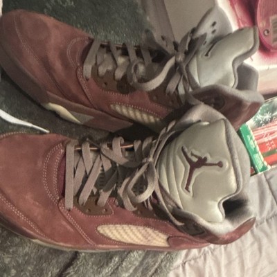Jordan Air Jordan 5 Retro LS Burgundy High Top Sneaker Suede Burgundy Gray