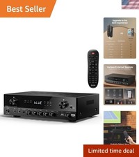 Compact 600W Stereo Receiver with Bluetooth and FM - Perfect for Home Theater