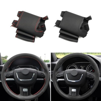 Steering Wheel Leather Cover For Skoda Octavia RS Roomster Fabia Rapid 2009-2012