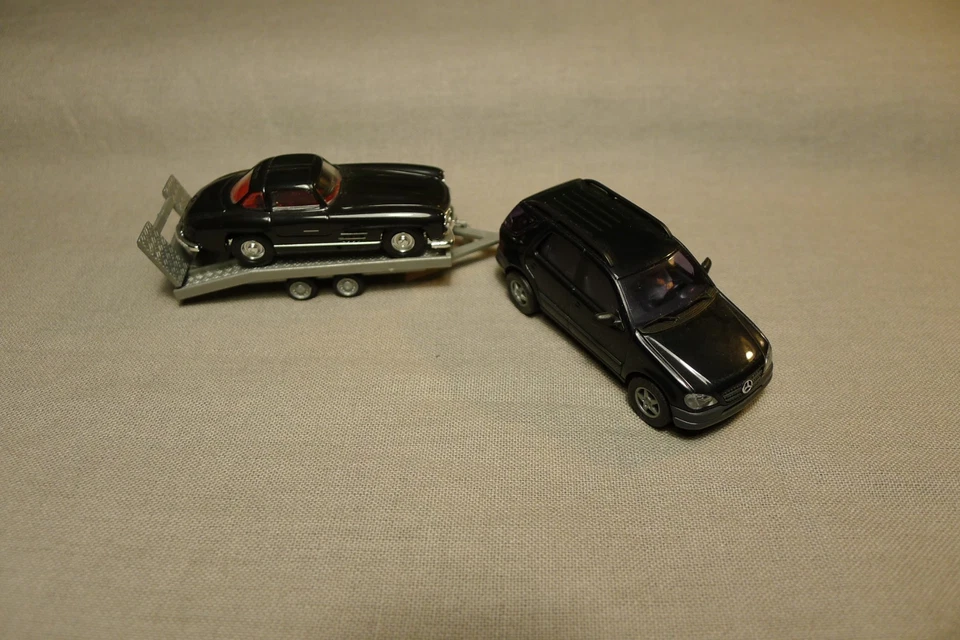 Busch HO, Mercedes ML avec chauffeur + remorque chargée !! - Photo 3/3