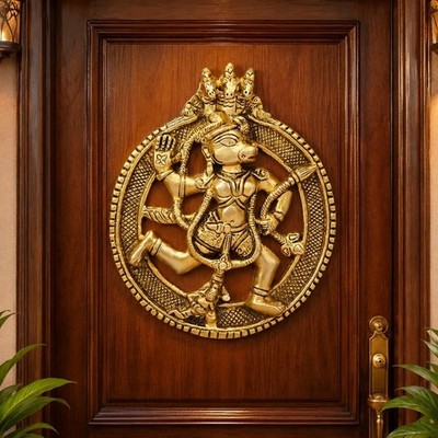 ARTVARKO Messing Hanuman Bajrang Bali Wanddekoration Figur Statue