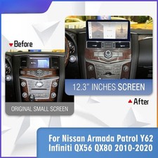 For Infiniti Qx56 Qx80 Nissan Armada Patrol Y62 2010-20 Car Radio Carplay Stereo