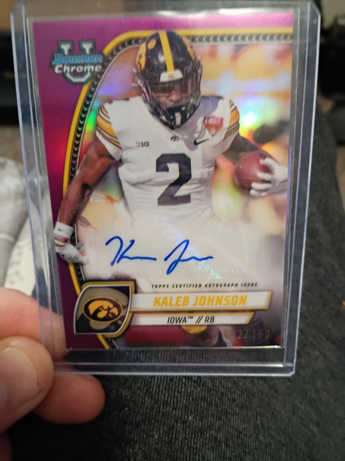 2024 Bowman University Chrome - Chrome Prospect Autographs Kaleb Johnson #PA-KJO
