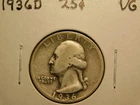 1936 D  Washington Quarter Item# 9195