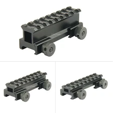 See-Thru 1 0.75 0.5 inch Riser Base Picatinny Weaver Rail Scope Mount 8 Slots