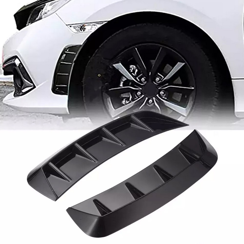 2X Sport Black Side Fender Air Vents Wing Cover Trim Car Accessories Universal
