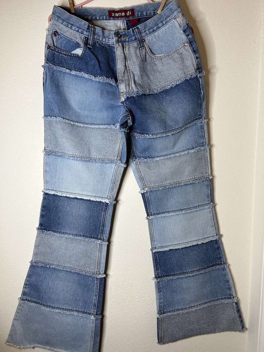 Vintage Zana Di Patchwork Denim Bottom Flare jeans size 11