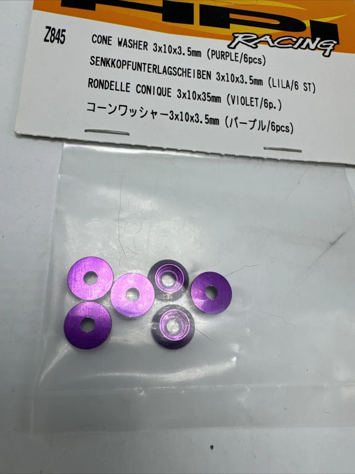 HPI Racing #Z845 Cone Washer 3 x 10 x 3.5mm Purple New In Package - Image 4 of 4