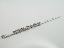 Personalized CustomName White PU Leather Wristband Bracelet Rhinestone