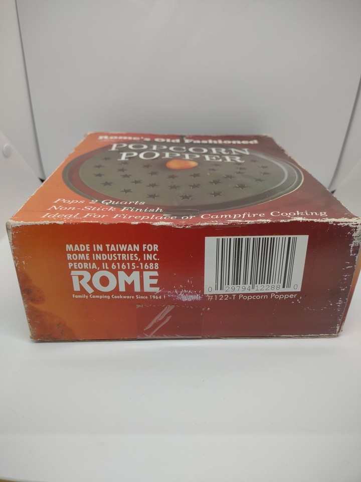 Rome Original Popcorn Popper 2 Qts Fireplace Campfire 27” Camping Gear