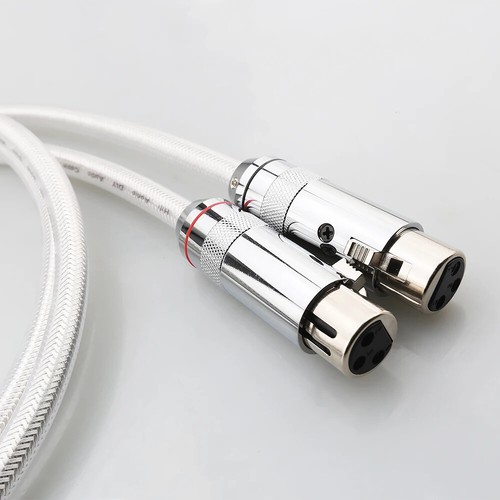 Par de cables XLR de plata pura sólida de audio HiFi cable de señal de interconexión de gama alta - Imagen 4 de 11