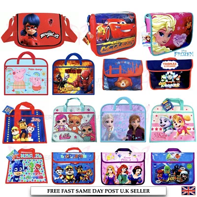 Kids Girls Boys Character Messenger Shoulder School Bag Cross Body or Book Bag