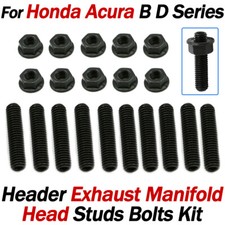 For Honda Acura B D Series Header Exhaust Manifold Head Stud Bolt Kit W Lock Nut For Honda Acura B D Series Header Exhaust Manifold Head Stud Bolt Kit W Lock Nut