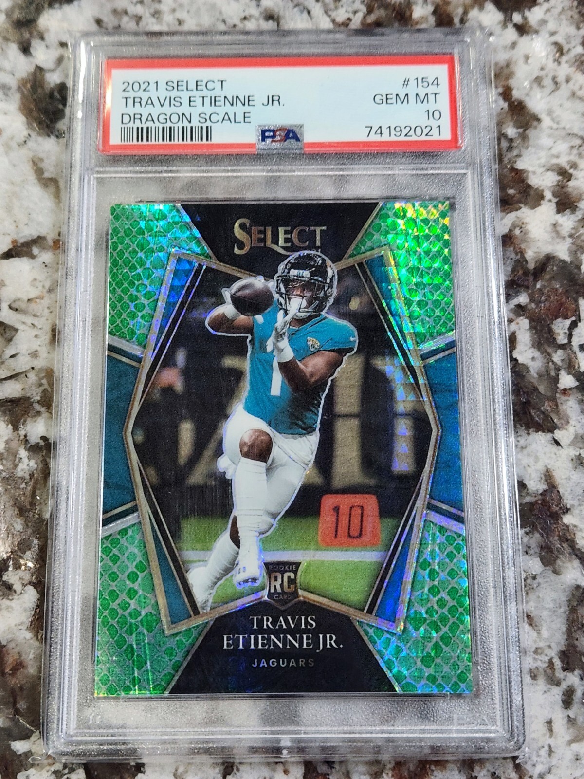 2021 Travis Etienne Jr. RC #154 Select Dragon Scale Psa 10 Gem Mint #68/89 (1)