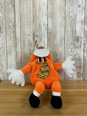Vintage Mr Jelly Belly Tangerine Orange Plush Bean Bag Toy Backpack Clip 6''