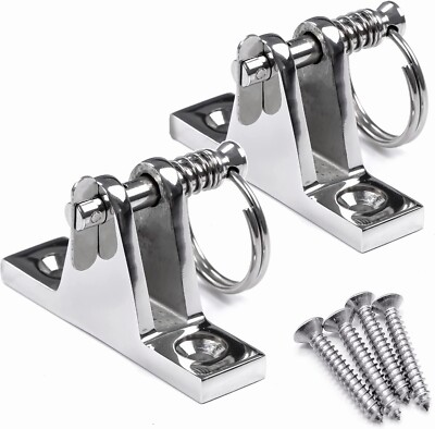 2Pcs Marine 316 Stainless Steel BImini Top Fittings 90 Degree Deck Hinges