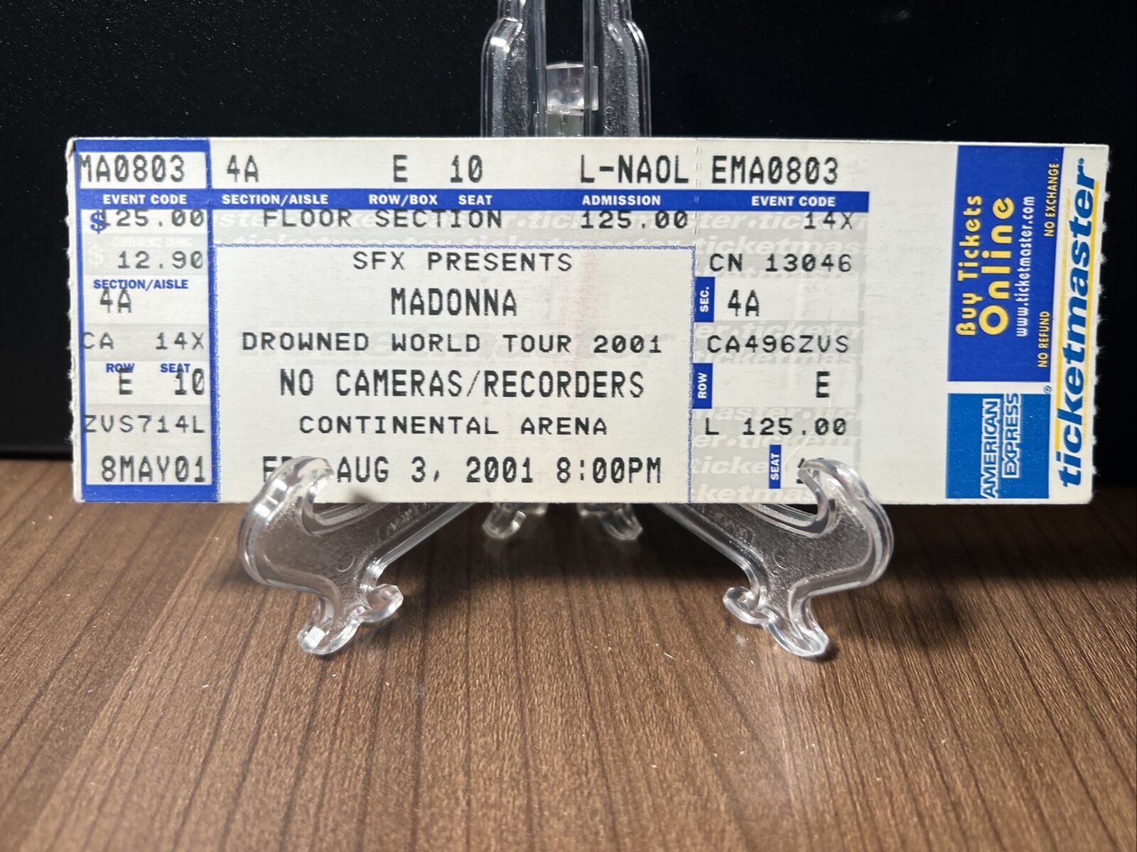 MADONNA CONCERT TICKET Max 65% OFF FULL UNUSED VINTAGE AUGUST 2001 3 CONTI Special Campaign