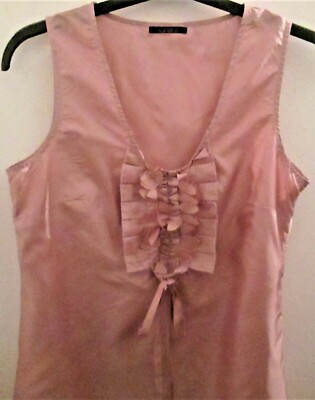 Tunique Vintage XANAKA Sans Manches - Vieux Rose Satiné - Taille 38-40
