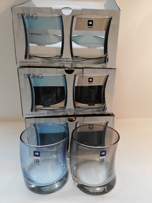 LEONARDO 2 GLASSES SWING COLORS HANDMADE GLASS HIGH QUALITY COLORED GLASS