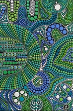 art paintings original abstract expressionism, psychedelic green art 16*24 in