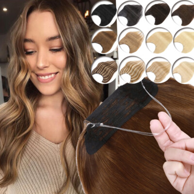 Secret Wire In One Piece Remy Human Hair Extensions Hidden Headband Blonde Brown