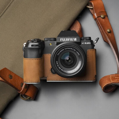 Genuine Real Leather Camera Bag Protective Case Cover Base For Fuji XS20 X-S20