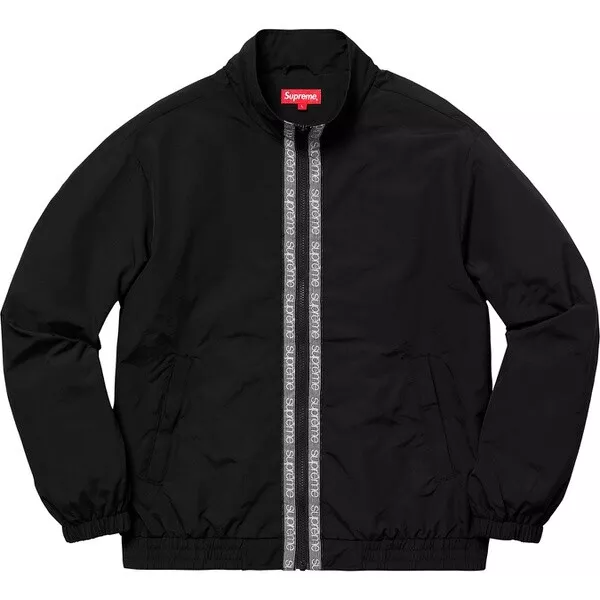 Supreme Classic Logo Taping Track Jacket Black Navy S/S 18