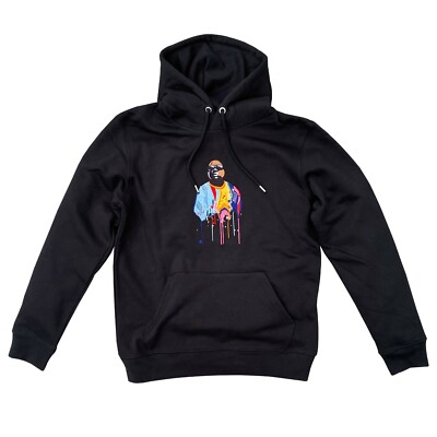 Actual Fact Premium Biggie Coogi Paint Drip bestickter Hoodie in Schwarz