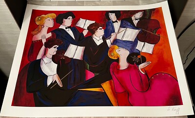 Signed Linda Le Kinff  Accords  Serigraph Artwork SERIOLITHOGRAPH