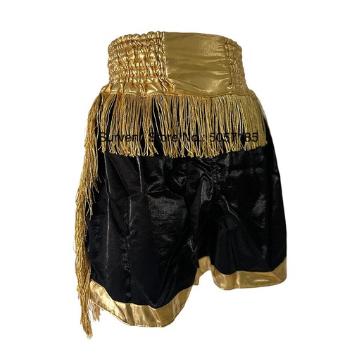 Boxing Shorts High Grade Sequin Tassel Muay Thai Pants Martial Arts MMA Clothes - Picture 33 of 41