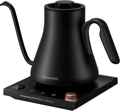 Precision Gooseneck Electric Kettle with ±1  Control, 0.9L Matte Black Design